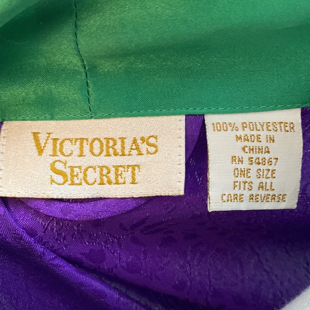 Victoria Secret Vintage Gold Label Purple and Green Robe - Picture 3 of 12